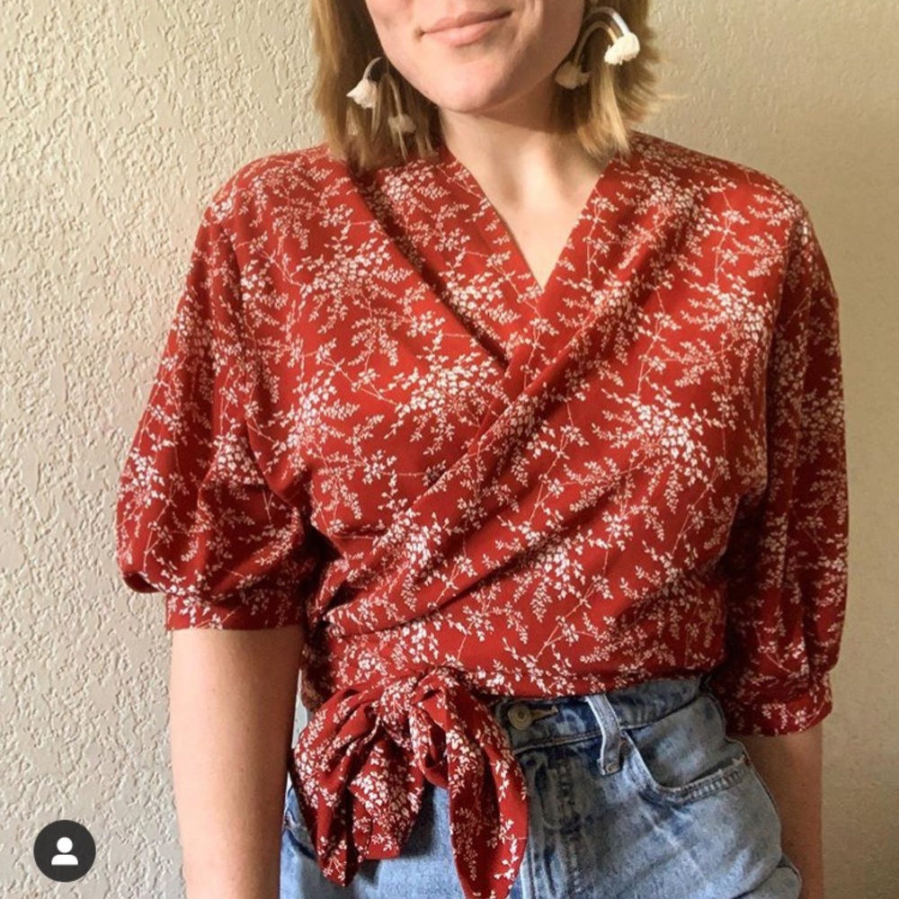 Floral wrap blouse
